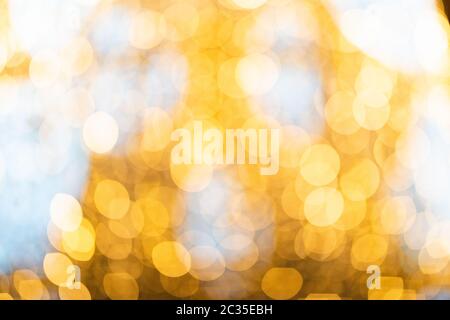 blured yellow lights in night Stock Photo