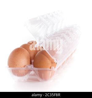 Eggs in the plastic pack Stock Photo