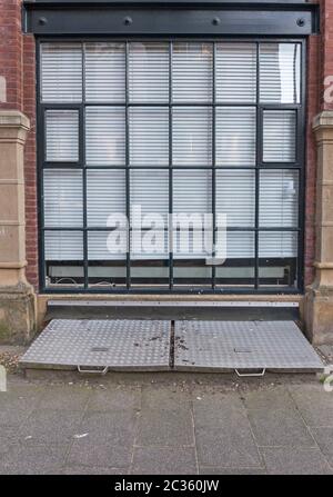 Big Glass Wall Window With Aluminium Blinds Stock Photo