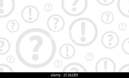 Questions and answers background. Seamless pattern with question and exclamation marks. Education pattern. Vector illustration Stock Vector