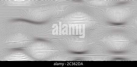 Surface with distorted lines, abstract digital background. Technology pattern for web design. Vector illustration Stock Vector