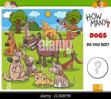 how many dogs educational game for kids Stock Photo