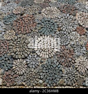Abstract circles mosaic made from small stones Stock Photo