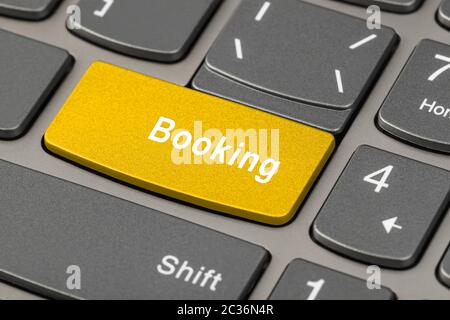 Computer keyboard with Booking key Stock Photo