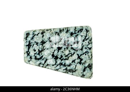 snowflake obsidian gemstone cut out on white background Stock Photo