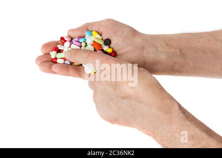 Hands with pills Stock Photo