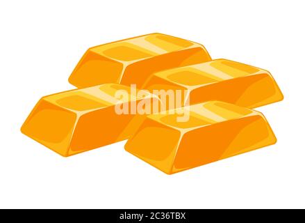 Gold bars shiny financial assets, business and savings Stock Vector