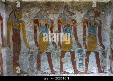 Ancient egypt carving color image Stock Photo