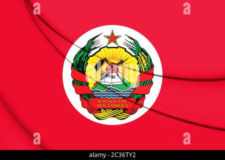 3D Presidential Standard of Mozambique. 3D Illustration. Stock Photo