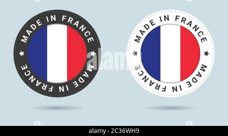 Modern made in france label french sticker Vector Image