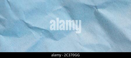wide blue crinkled paper texture useful as a background Stock Photo