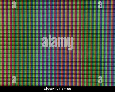 LCD screen macro detail with visible RGB pixels Stock Photo