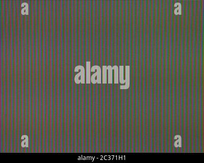 LCD screen macro detail with visible RGB pixels Stock Photo