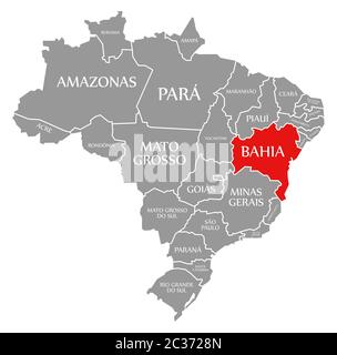 Map of Bahia in Brazil Stock Photo - Alamy