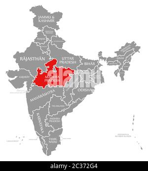 Mp Map In India Shape Of Madhya Pradesh, State Of India, With Its Capital Isolated On White  Background. Bilevel Elevation Map. 3D Rendering Stock Photo - Alamy