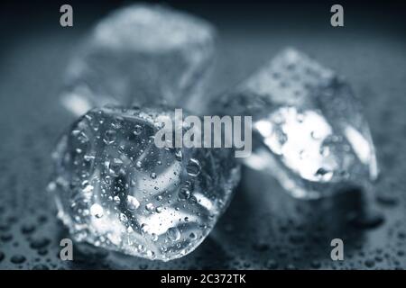 ice cubes on black background Stock Photo