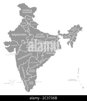 Daman and Diu red highlighted in map of India Stock Photo