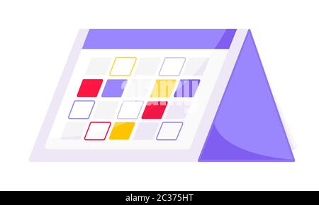 Month calendar icon syllabus standing on white background flat style design vector illustration. Stock Vector