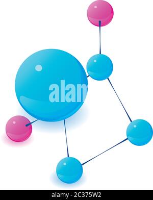 Molecular structure icon, isometric style Stock Vector