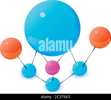 Molecule model icon, isometric style Stock Vector