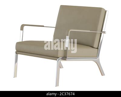 Beige office armchair 3d rendering Stock Photo
