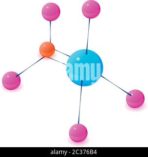 Electrons molecule icon, isometric style Stock Vector
