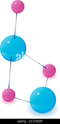 Abstract molecule icon, isometric style Stock Vector