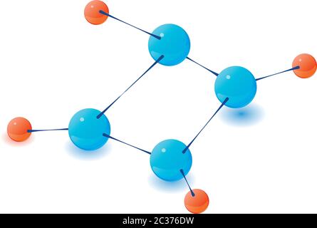 Polyatomic molecule icon, isometric style Stock Vector