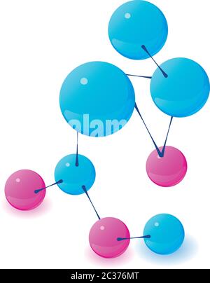 Molecular chemistry icon, isometric style Stock Vector