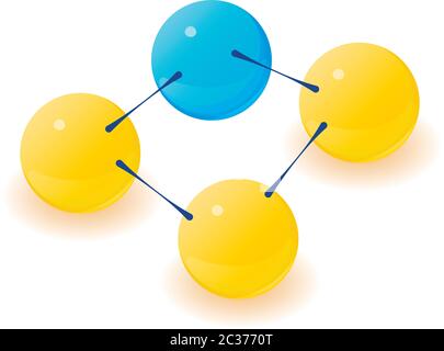 Simple molecule icon, isometric style Stock Vector