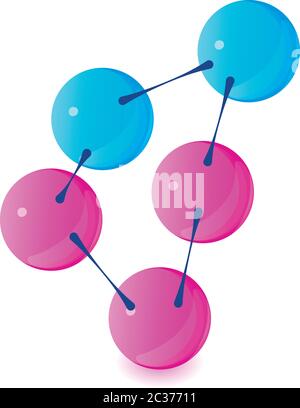 Chemical combination icon, isometric style Stock Vector