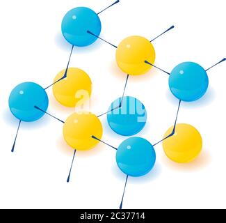Chemical compound icon, isometric style Stock Vector