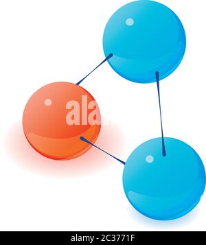 Interaction molecule icon, isometric style Stock Vector