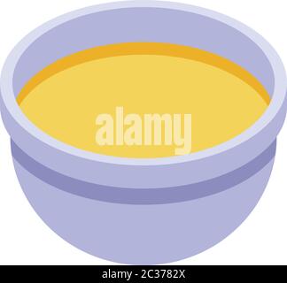 Olive oil bowl icon, isometric style Stock Vector