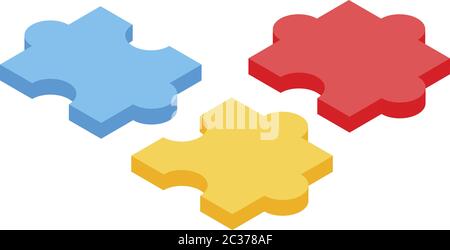 Kindergarten puzzle icon, isometric style Stock Vector