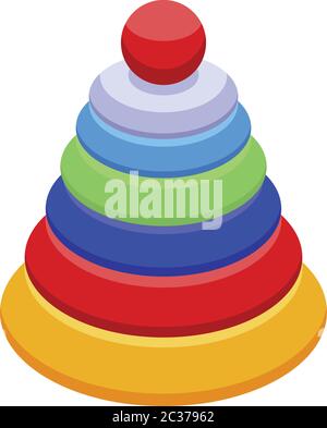 Kindergarten pyramide icon, isometric style Stock Vector