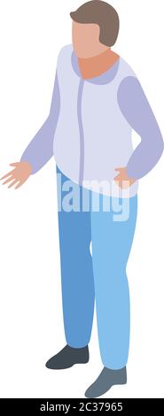 Man buyer icon, isometric style Stock Vector