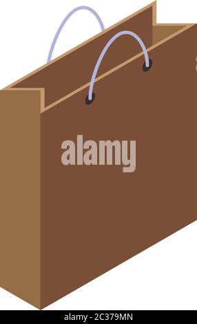 Shop paper bag icon, isometric style Stock Vector