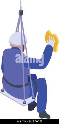 Window industrial climber icon, isometric style Stock Vector