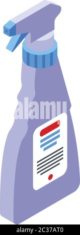 Cleaner bottle spray icon, isometric style Stock Vector