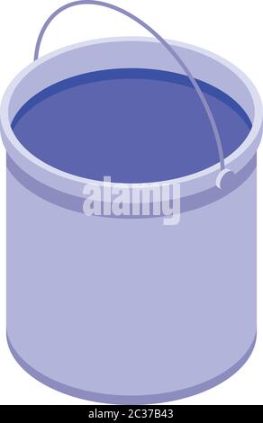 Paint bucket icon, isometric style Stock Vector