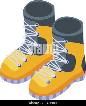 Climber boots icon, isometric style Stock Vector