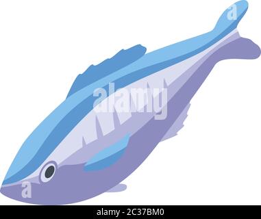 Sea pirate fish icon, isometric style Stock Vector