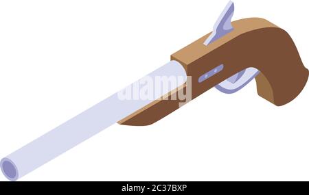 Pirate pistol icon, isometric style Stock Vector
