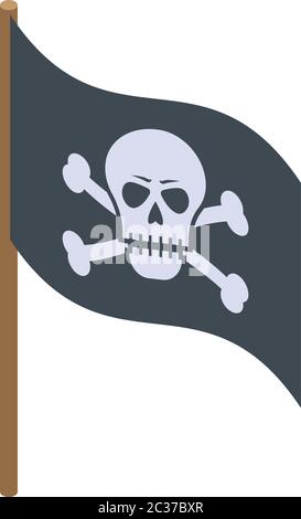 Pirate ship flag icon, isometric style Stock Vector