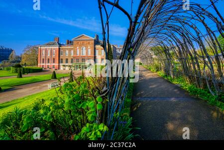 Kensington Palace gardens on a spring morning located in Central London, UK Stock Photo