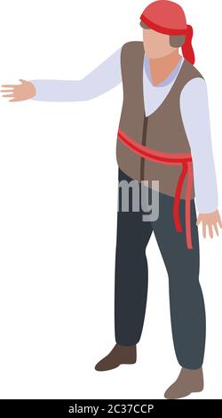 Pirate icon, isometric style Stock Vector