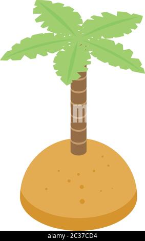 Pirate palm tree island icon, isometric style Stock Vector