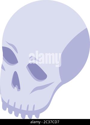 Pirate skull head icon, isometric style Stock Vector