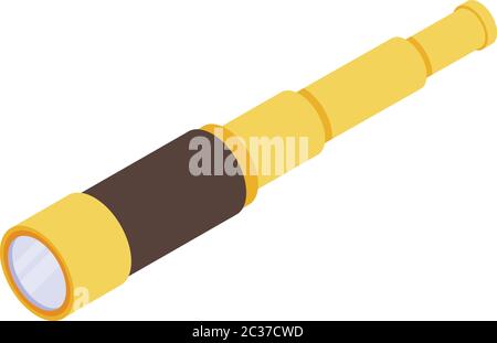 Pirate spyglass icon, isometric style Stock Vector